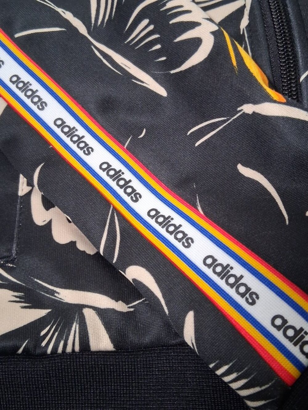 Adidas x Farm Rio Hooded Sweatshirt XS 4-6 Black Butterflies Zip Hoodie Athletic - Picture 12 of 14